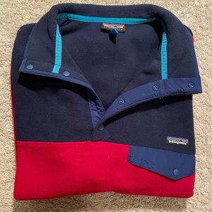 Red/Blue L Snap-T Synchilla Patagonia Fleece